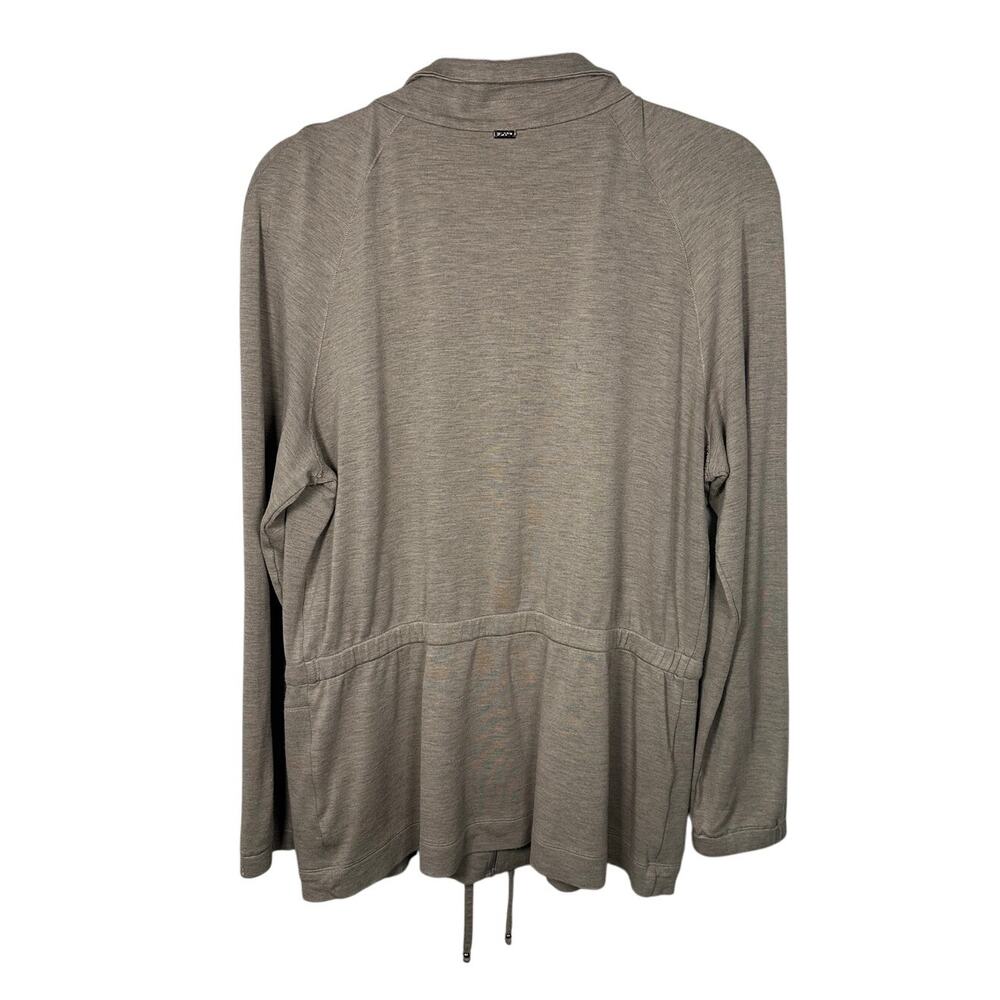 St. John Sport Tan Zip Up Tie Waist Sweatshirt Women's Medium - Picture 2 of 9